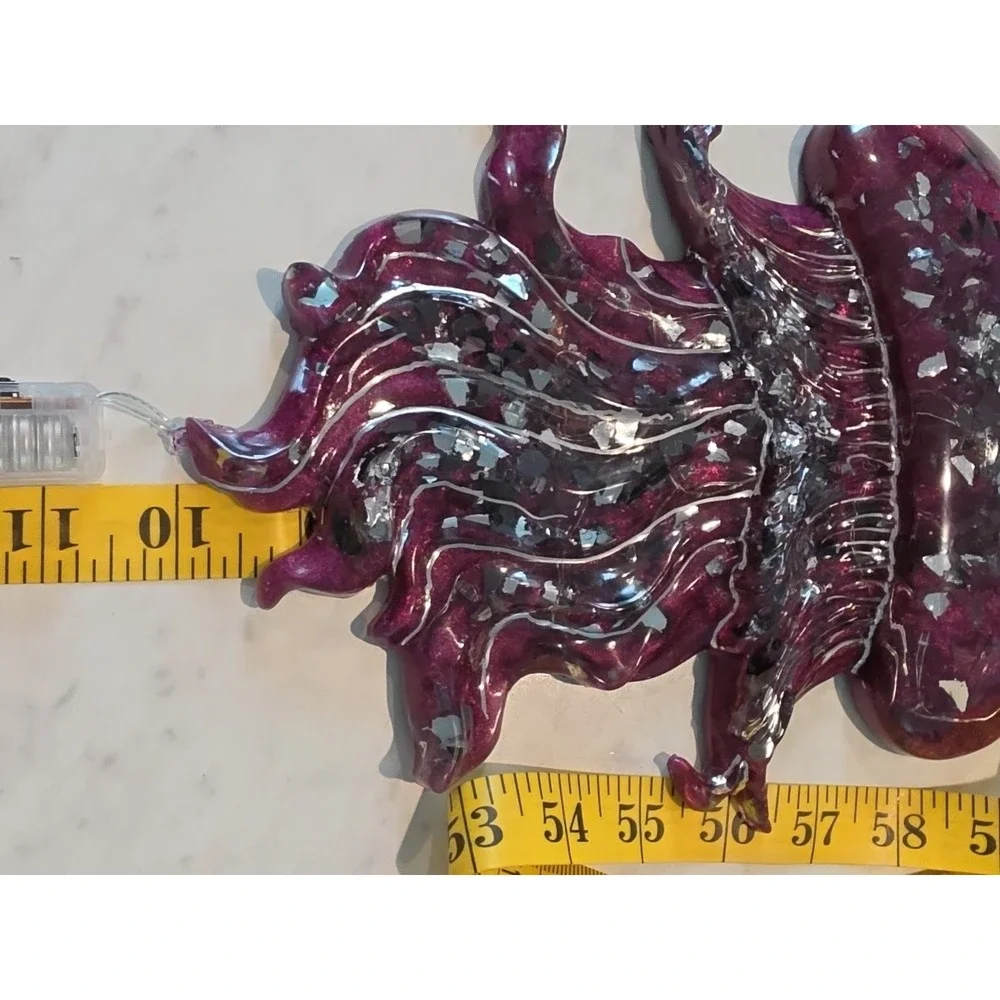 Handmade Resin Jellyfish Light Up Flashing Purple Decoration Gift.      1005